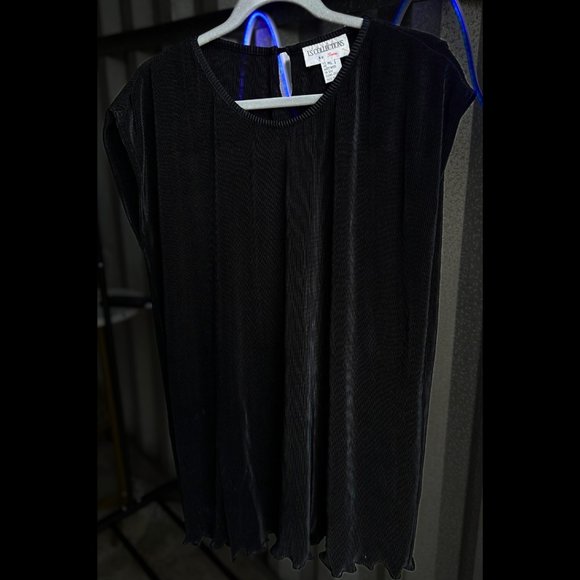 Ls Collections By Sunu Plisse Longline Top Tunic Mini Dress - Picture 1 of 2